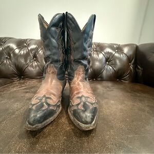 Boulet Women's Black and Brown Western Boots Size 8
